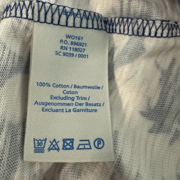 BODEN shirt top tank sleeveless Pom-Pom tassel geometric print blue 10 NWT - Picture 7 of 10